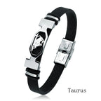 Zodiac Star Sign Stainless Steel Cuff Bracelet Astrology Jewelry