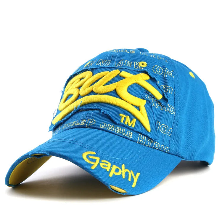 Baseball Cap Funky Embroidered Colorful Cotton