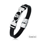 Zodiac Star Sign Stainless Steel Cuff Bracelet Astrology Jewelry