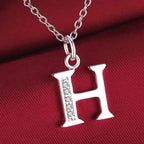 Letters Sterling Silver Necklace Pendant Name Initial