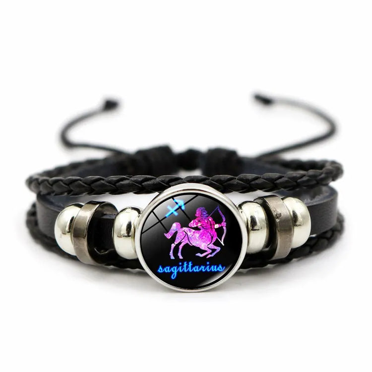 Star Signs Energy Bracelet Zodiac Good Luck Horoscope Women Men Fashion Bangle