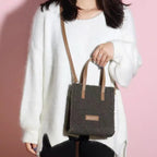 Tote Crossbody Handbag Plush Fluffy Faux-Fur-Wool Shoulder Bag Purse