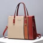 Tote Work Office Handbag Patchwork Design With Shoulder Strap