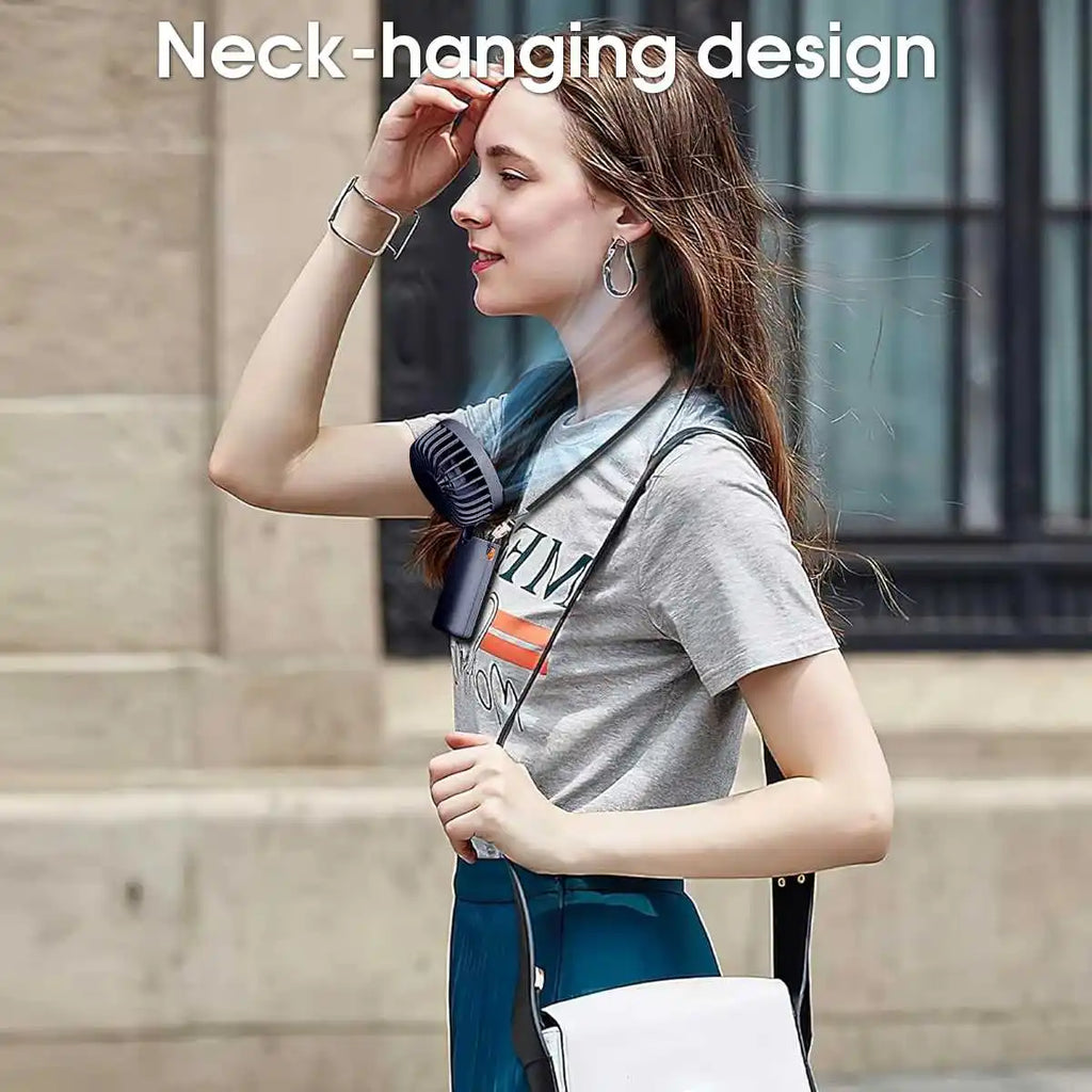 Personal Mini Cooling Fan and Desk Phone Stand Portable 5-Speed 1800mAh Rechargeable