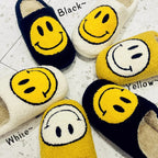 Smiley Face Slippers Happy Soft Fluffy Smiling Slides