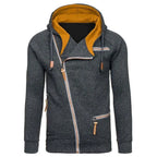 Men's Hoodie Oblique Angle Zipper Streetwear