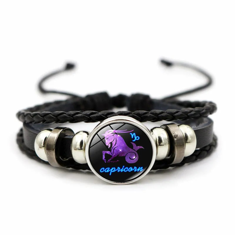 Star Signs Energy Bracelet Zodiac Good Luck Horoscope Women Men Fashion Bangle