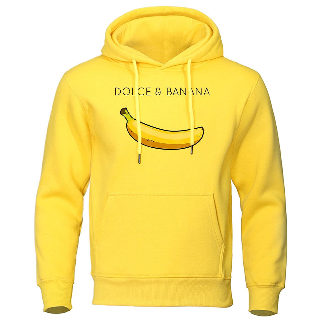Funny "Dolce and Banana" Hoodie Sweatshirt Unisex Fleece Pullover