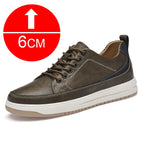 Platform 6cm Elevator Shoes Genuine Cow Leather Sneakers Make You Taller