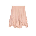 Women's Skirt Ruffled Hem Flowing Drapey Maxi