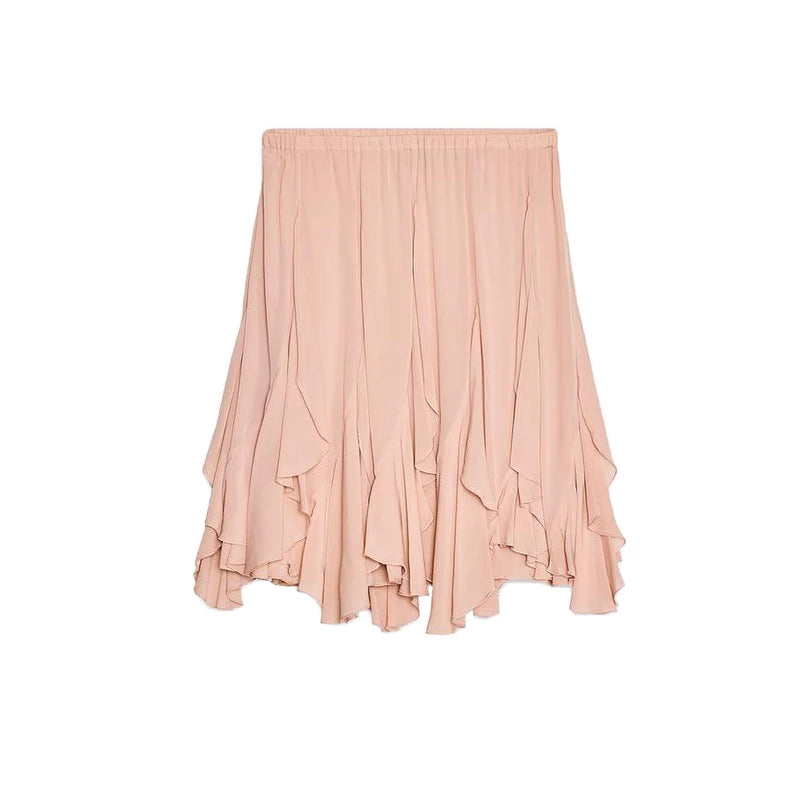 High Waist Ruffled Hem Skirt Women's