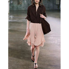 Women's Skirt Ruffled Hem Flowing Drapey Maxi