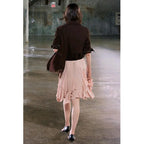 Women's Skirt Ruffled Hem Flowing Drapey Maxi
