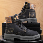 High Top Denim Canvas Boots