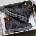 High Top Denim Canvas Boots