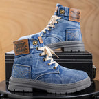 High Top Denim Canvas Boots