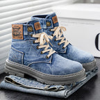 High Top Denim Canvas Boots