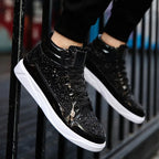 High Top Sneakers Luxury Glitter Boots