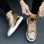 High Top Sneakers Luxury Glitter Boots