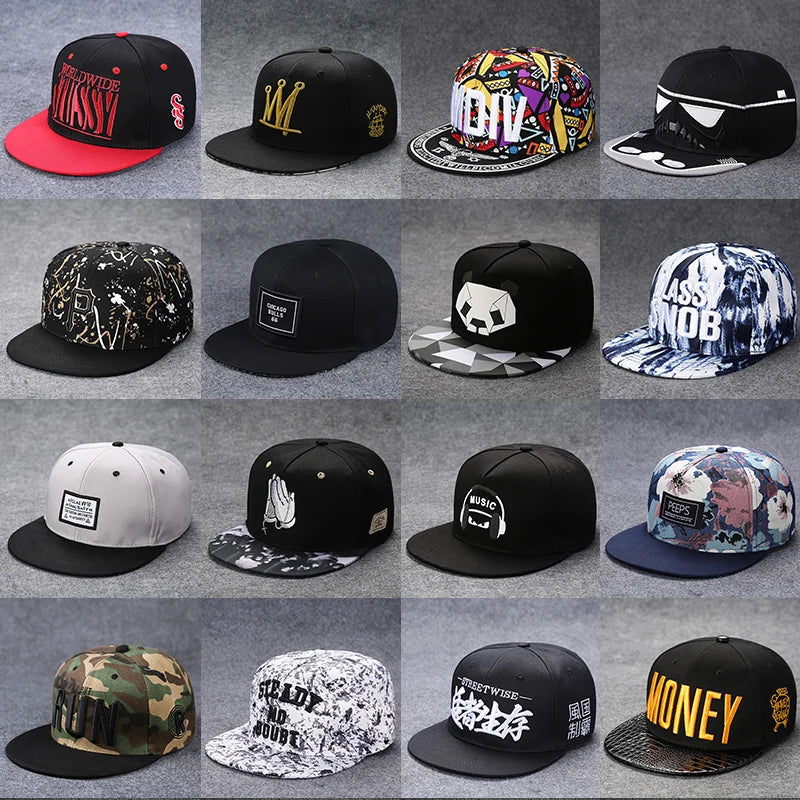 Hip Hop Embroidered Flat Brim Cap