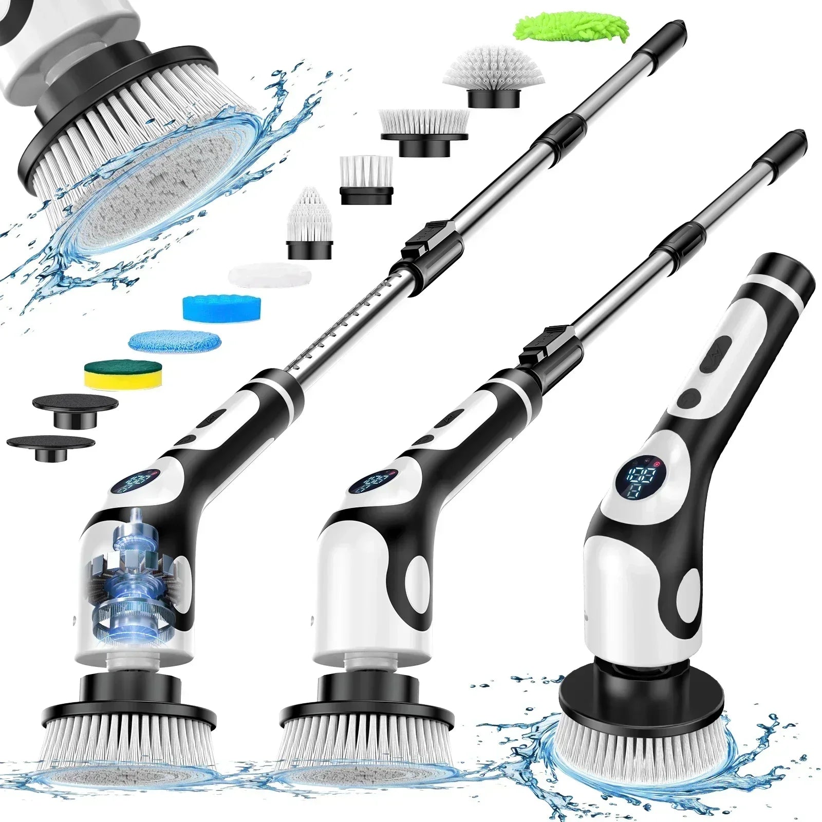 Scrub Brush Electric Bathroom Wireless Spin Cleaning Rechargeable