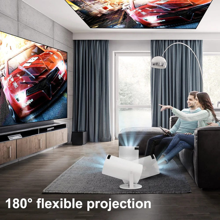 Portable Projector Outdoor Home Cinema Mini WiFi Bluetooth Movie Android 11.0 HD Theatre Plug Play