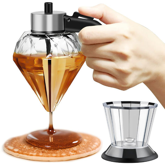 Easy-Pour Diamond Glass Olive Oil Honey Maple Syrup Vinegar Sauce Cooking Dispenser