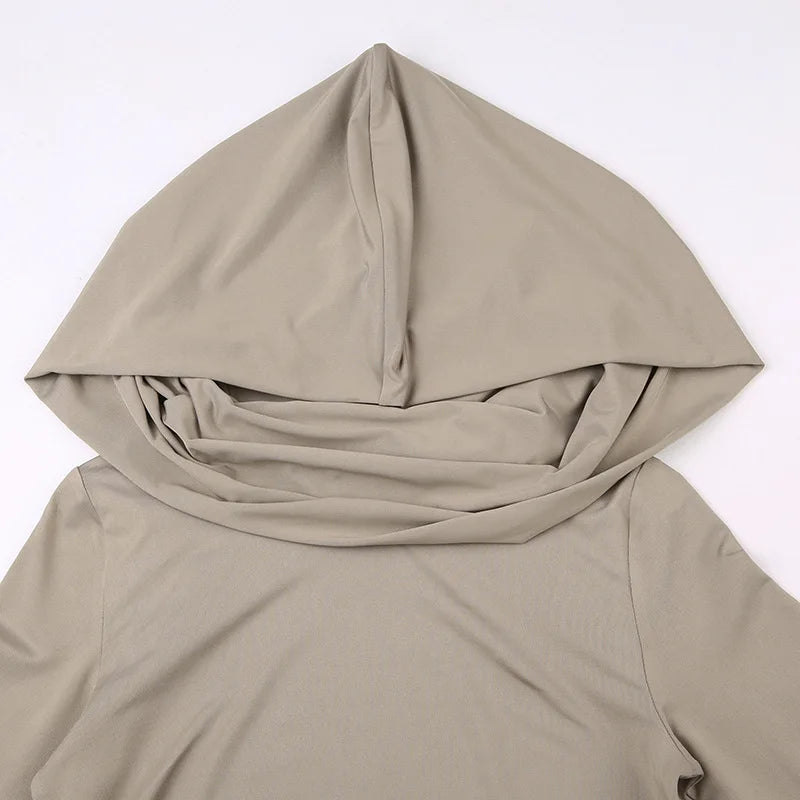 Hoodie Crop Top Lightweight Sporty Hooded