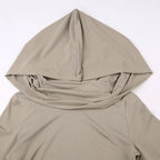 Hoodie Crop Top Lightweight Sporty Hooded