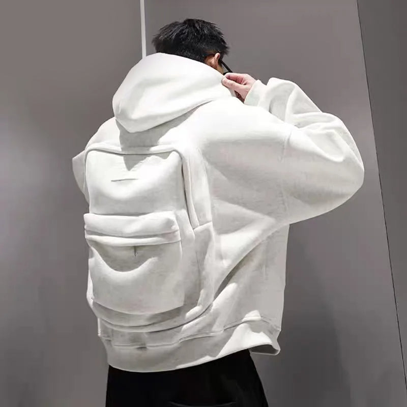 Hoodie Backpack Integrated Travel Compartment Full-Zip Hoodie