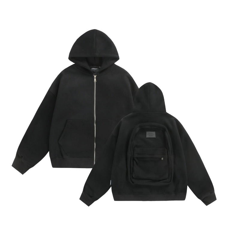 Hoodie Backpack Integrated Travel Compartment Full-Zip Hoodie-Keep Melbourne Marvellous Official Store