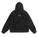 Hoodie Backpack Integrated Travel Compartment Full-Zip Hoodie