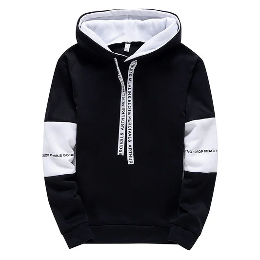 Hoodie Black-White Design Pullover and Track Sweatpants-Keep Melbourne Marvellous Official Store