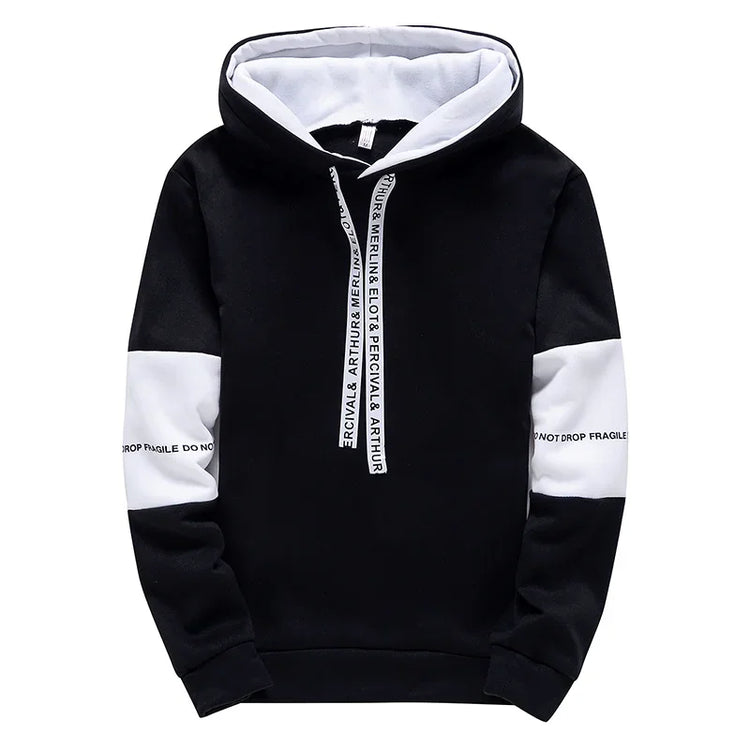 Hoodie Black-White Design Pullover and Track Sweatpants-Keep Melbourne Marvellous Official Store