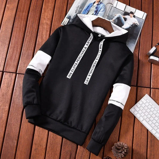 Hoodie Black-White Design Pullover and Track Sweatpants-Keep Melbourne Marvellous Official Store