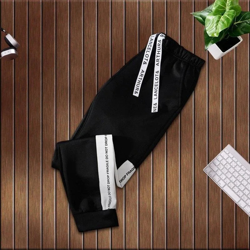 Hoodie Black-White Design Pullover and Track Sweatpants