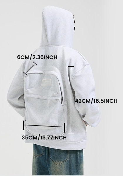 2-in-1 Hoodie Backpack Laptop Travel Uni Student Hoodie