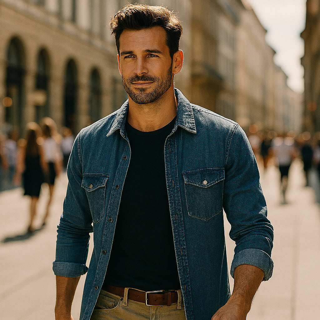 A man looking like the bomb dressed in Keep Melb Marv Marvls.