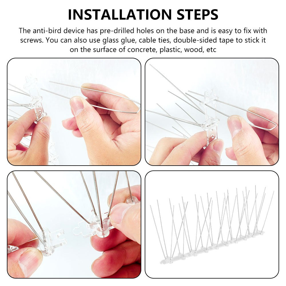 Pigeon Bird Spikes 12pcs Birds Off Pest Control Fence Thorns
