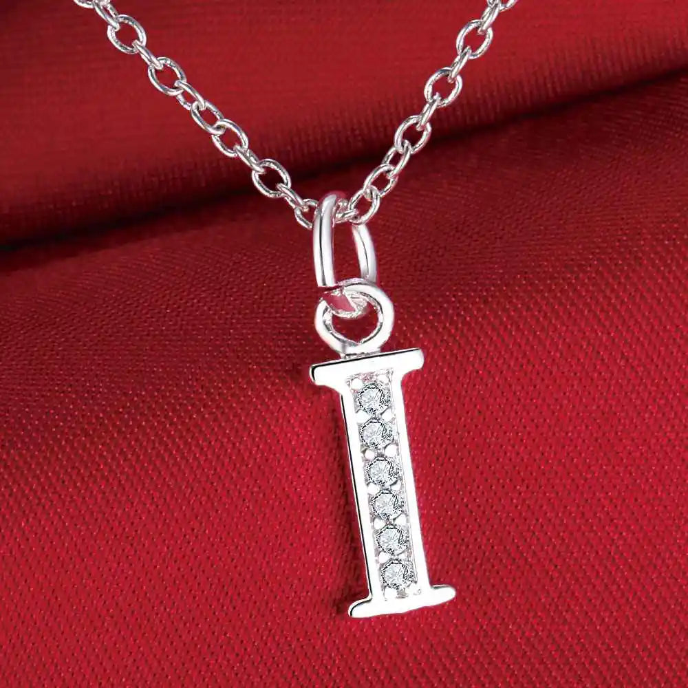 Letters Sterling Silver Necklace Pendant Name Initial