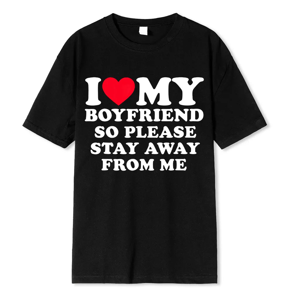 "I Love My Boyfriend" T-shirt Funny Bucks Hens Party Tops