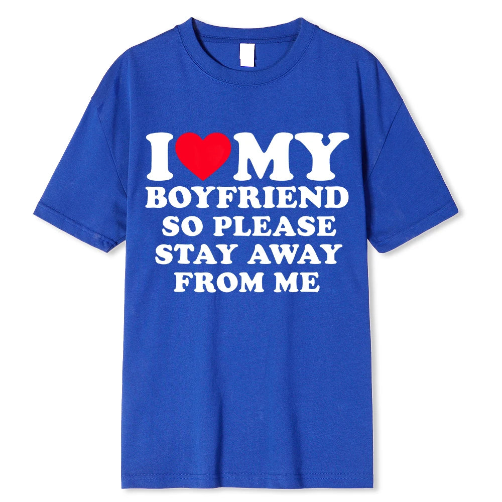"I Love My Boyfriend" T-shirt Funny Bucks Hens Party Tops