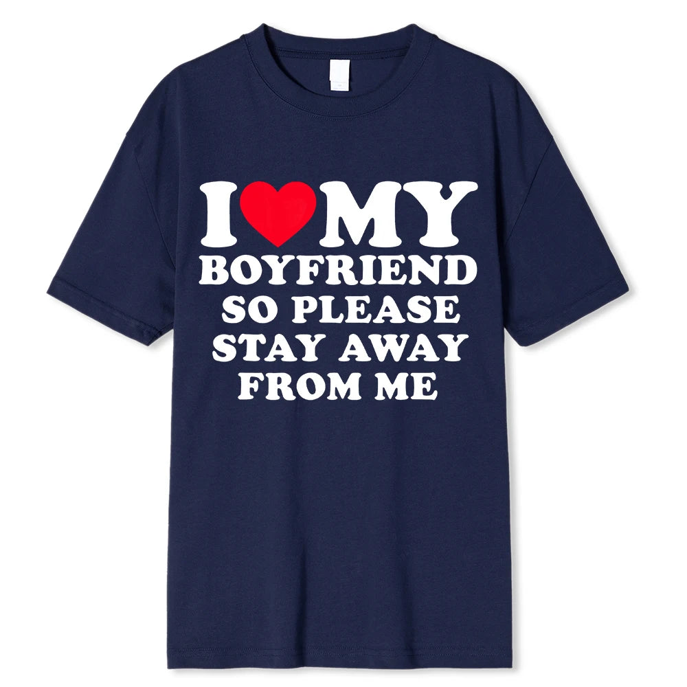 "I Love My Boyfriend" T-shirt Funny Bucks Hens Party Tops