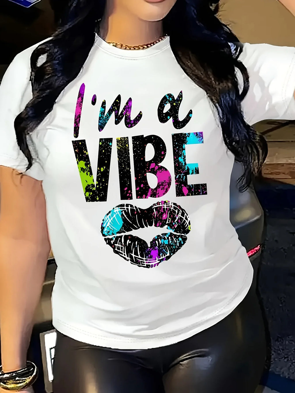 I'm A Vibe T-Shirt Lips Funny Motivational Tee