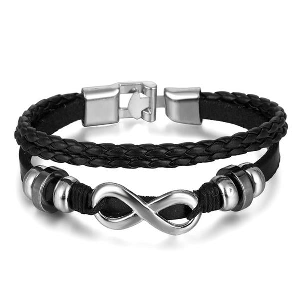 Stacked Bracelet Bangle Chunky Leather