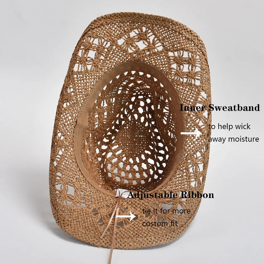 Summer Hand Woven Straw Sun Hat Women's