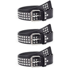 Jeans Belt Punk Y2K Square Rivets Metal Pyramid Design Unisex