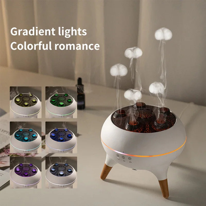 Dynamic Jellyfish Aroma Air Diffuser Essential Oil Vaporiser 250ml Remote Control With 7 Night Lights
