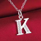 Letters Sterling Silver Necklace Pendant Name Initial