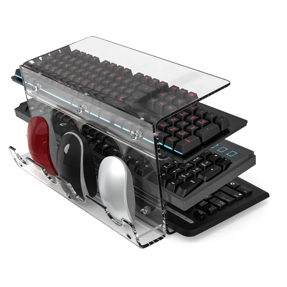 Keyboard Mouse Desktop Organiser Acrylic 3-Tier Stand Lightweight Storage-Keep Melbourne Marvellous Official Store